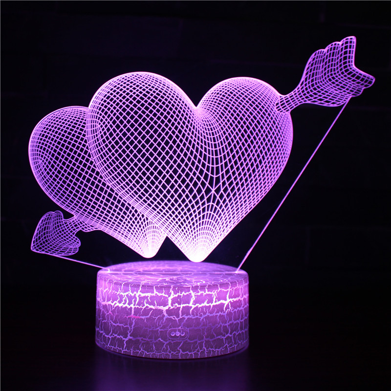 KL-YD USB 3D Optical Lamp 3D Valentine's Day Night Light 3d 