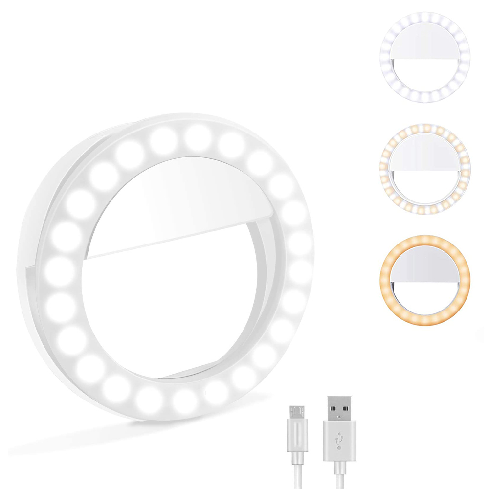 L06 450mAh USB rechargeable 3 light modes 48 led selfie ring