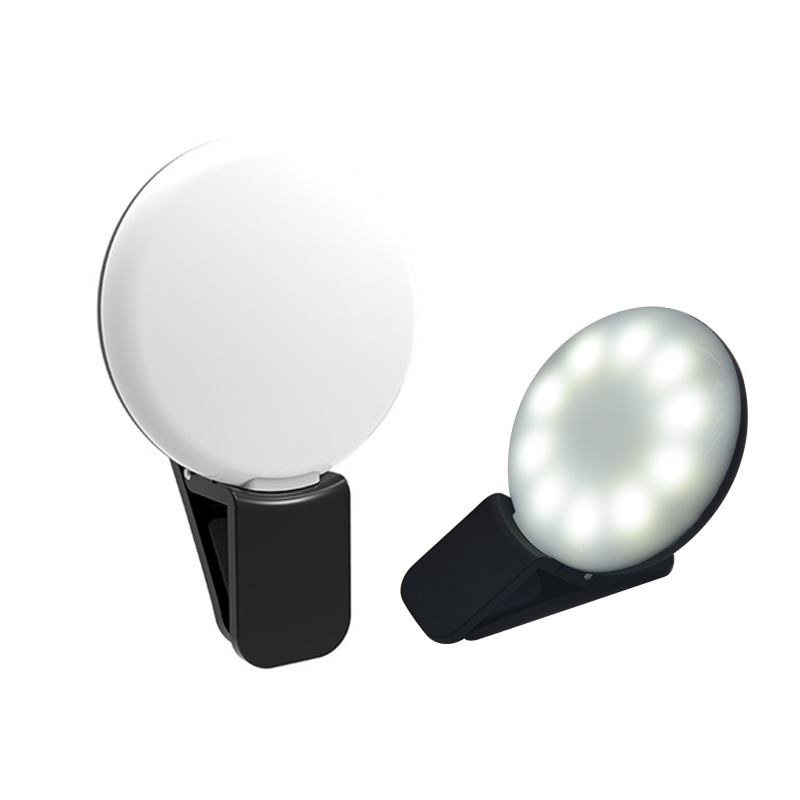 MINI Q Mini Round Shape 9 LED Selfie Light Clip on Circle Li