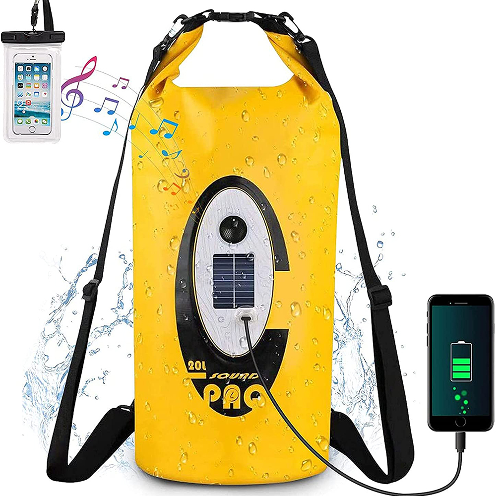 S20 Solar Power Waterproof Dry backpack Bag with LED Lights 